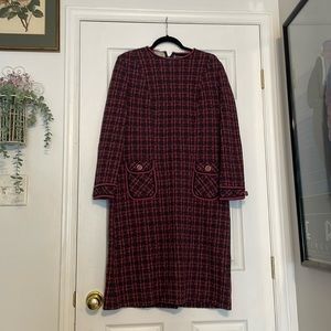 Vintage 1960s Jersey Supreme Black & Pink Dress